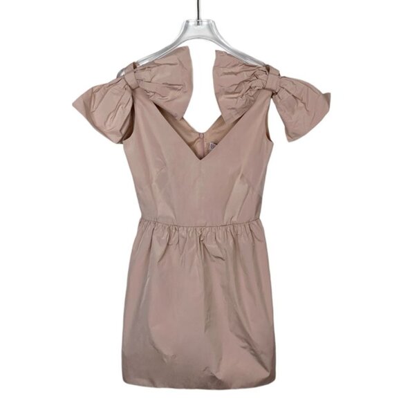 Red Valentino Bow Trim V-Neck Light Pink Dress Size 38 - Picture 1 of 6